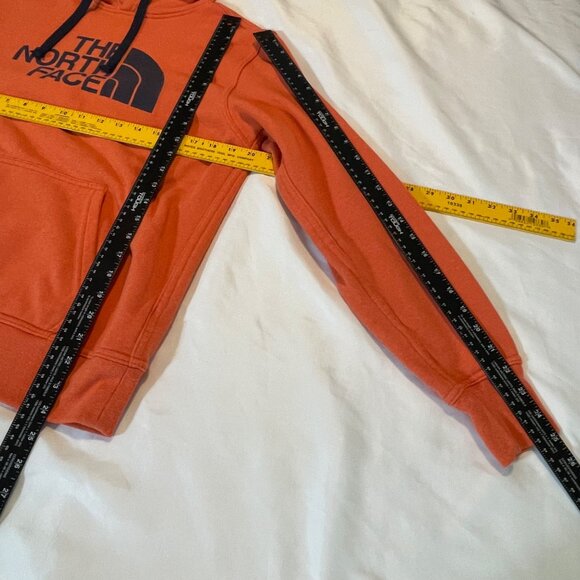 The North Face Mens Hoodie Small Orange Cotton Blend Pullover - Picture 6 of 9